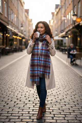 Hemley - Foulard à carreaux de laine et cachemire