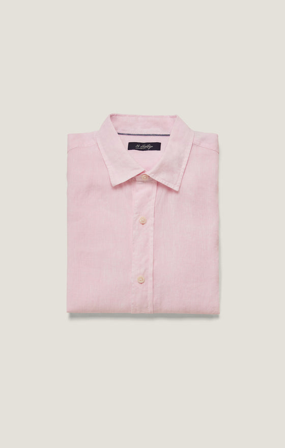 34 Heritage - Linen Chambray Shirt Pink