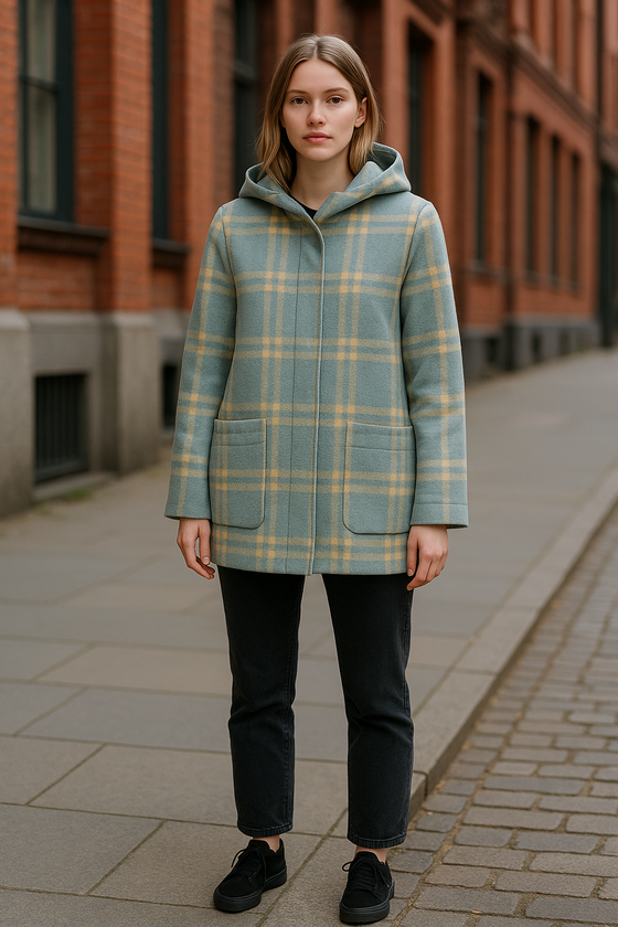 Colmar - Knit Phantasy - Manteau avec capuche en drap de laine pour femme