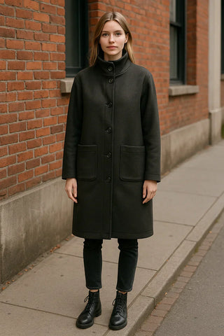 Colmar - Knit Tasteful - Manteau long en drap de laine pour femme
