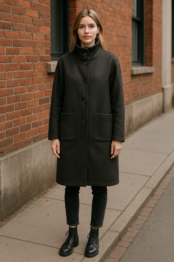 Colmar - Knit Tasteful - Manteau long en drap de laine pour femme