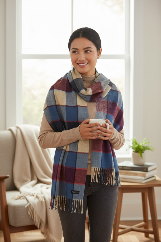 Hemley - Foulard à carreaux de cachemire