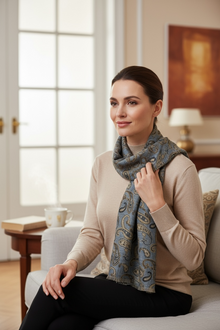  Hemley - Foulard paisley de laine réversible