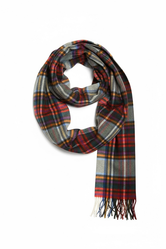 Hemley - Foulard à carreaux de laine et cachemire