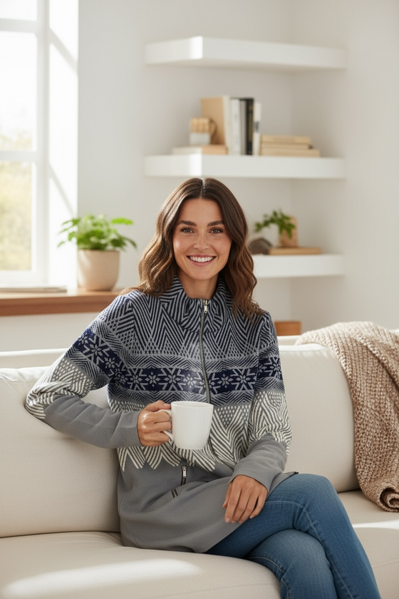 NEWLAND - Chamonix Lady Full Zip à Motifs Flocons