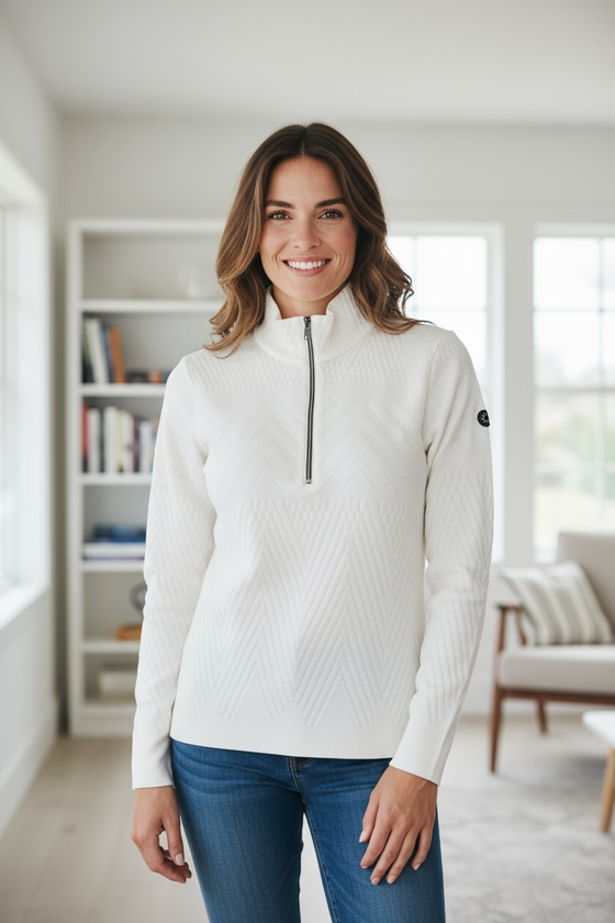 NEWLAND - Cinque Torry Lady T-Neck Uni avec Texture