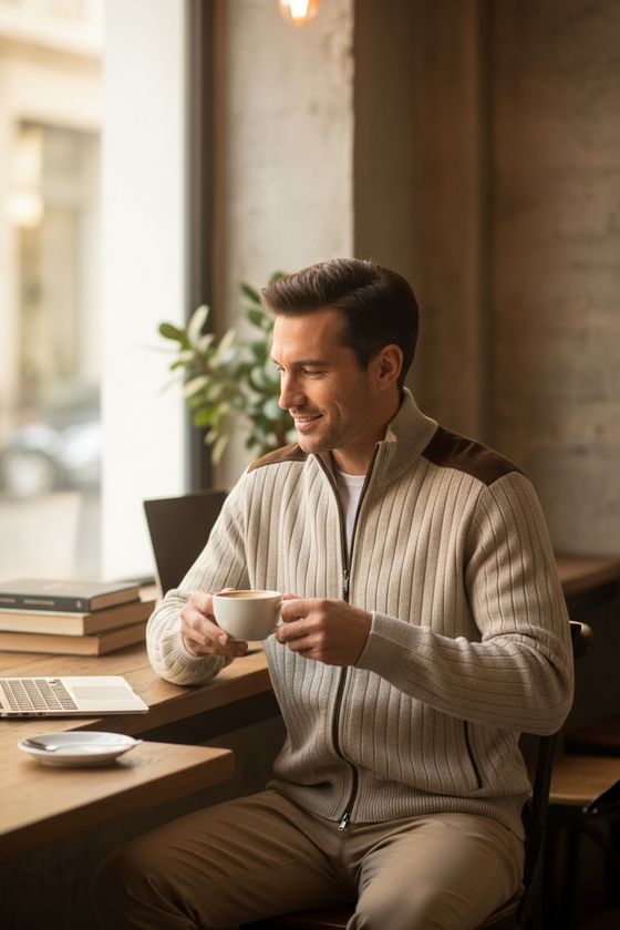 Paul & Shark - Cardigan zip de laine et cachemire