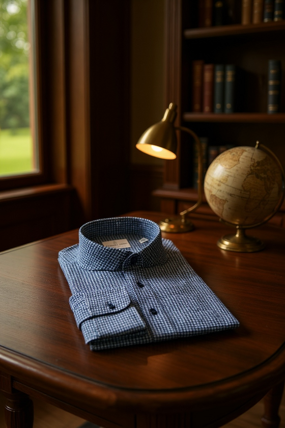 Emanuel Berg - Chemise manches longues Premium Quality Jersey - Modern Fit - Bleu Foncé