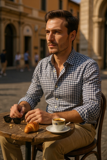  Emanuel Berg - Chemise manches longues Premium Quality Jersey - Modern Fit - Medium Blue