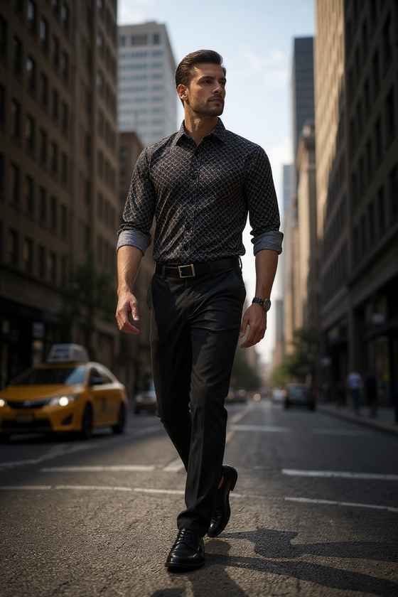 Emanuel Berg - Chemise manches longues Premium Quality Jersey - Modern Fit - Charcoal