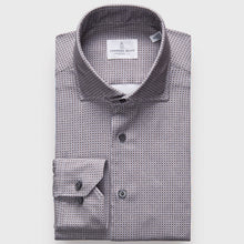  Emanuel Berg - Byron - Chemise manches longues à motifs Albini 4Flex - Modern Fit - Gris