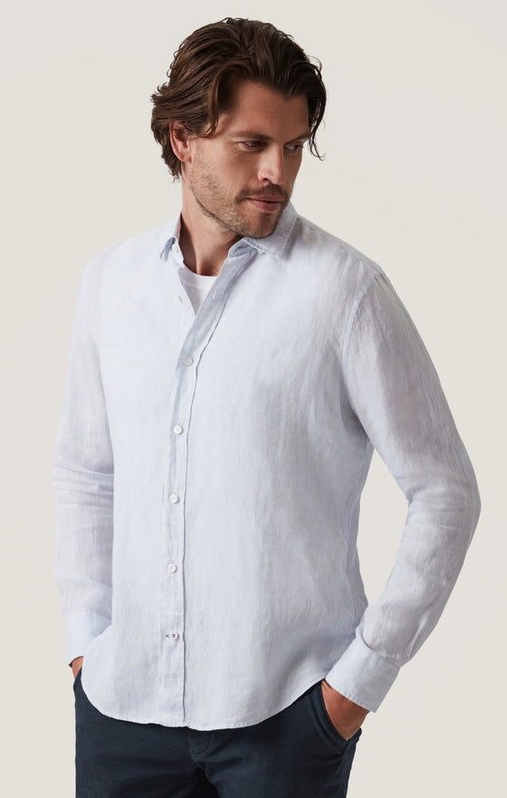 34 Heritage - Linen Chambray Shirt Chalk