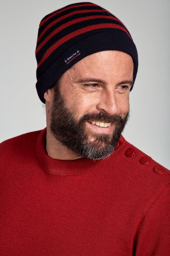 Armor-Lux - Lannion - Bonnet breton de laine rayé - LE CAPITAINE D'A BORD