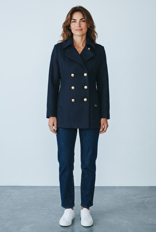 Dalmard Marine - Detroit - Caban pour femme à boutons dorés - Marine