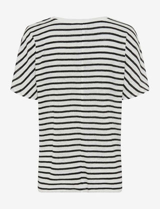 BRAX - Caelen - T-shirt rayé de lin -Noir