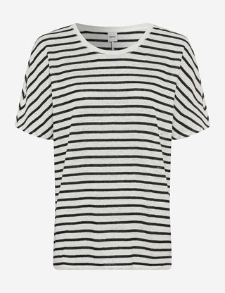BRAX - Caelen - T-shirt rayé de lin -Noir