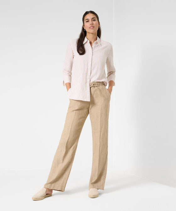 BRAX - Vicki - Blouse rayée de lin et coton - LE CAPITAINE D'A BORD