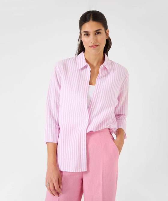 BRAX - Vicki - Blouse rayée de lin et coton - LE CAPITAINE D'A BORD