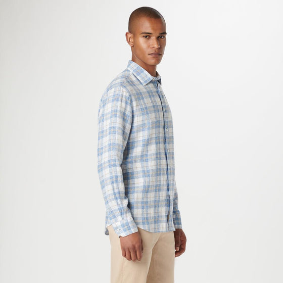 Bugatchi - Julian - Chemise de lin manches longues à carreaux - LE CAPITAINE D'A BORD