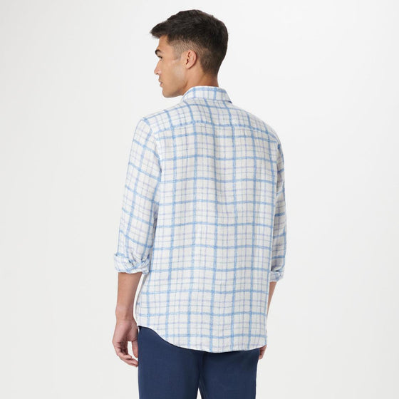 Bugatchi - Julian - Chemise de lin manches longues à carreaux Tattersall - LE CAPITAINE D'A BORD