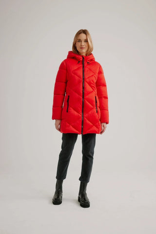CRO- Manteau matelassé extensible bidirectionnelle avec capuche E1663RO-754 - LE CAPITAINE D'A BORD