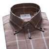 Emanuel Berg - Bellagio - Chemise manches longues à carreaux sartorial brossée - Modern Fit - Brun - LE CAPITAINE D'A BORD