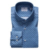 Emanuel Berg - Byron - Chemise manches longues imprimé cercles Albini 4Flex - Modern Fit - Bleu - LE CAPITAINE D'A BORD