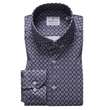  Emanuel Berg - Byron - Chemise manches longues imprimé cercles Albini 4Flex - Modern Fit - Gris - LE CAPITAINE D'A BORD