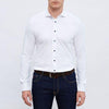 Emanuel Berg - Byron - Chemise manches longues unie Albini 4Flex - Modern Fit - Blanc - LE CAPITAINE D'A BORD