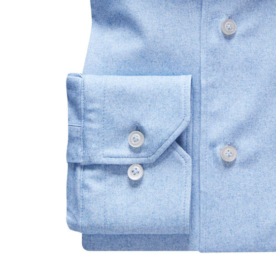 Emanuel Berg - Byron - Chemise manches longues unie Albini 4Flex - Modern Fit - Bleu Pâle - LE CAPITAINE D'A BORD