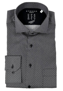  ETERNA - Chemise manches longues à motifs Performance Modern Fit - Noir - LE CAPITAINE D'A BORD