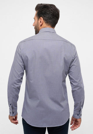 ETERNA - Chemise manches longues vichy Modern Fit - Marine/Blanc - LE CAPITAINE D'A BORD