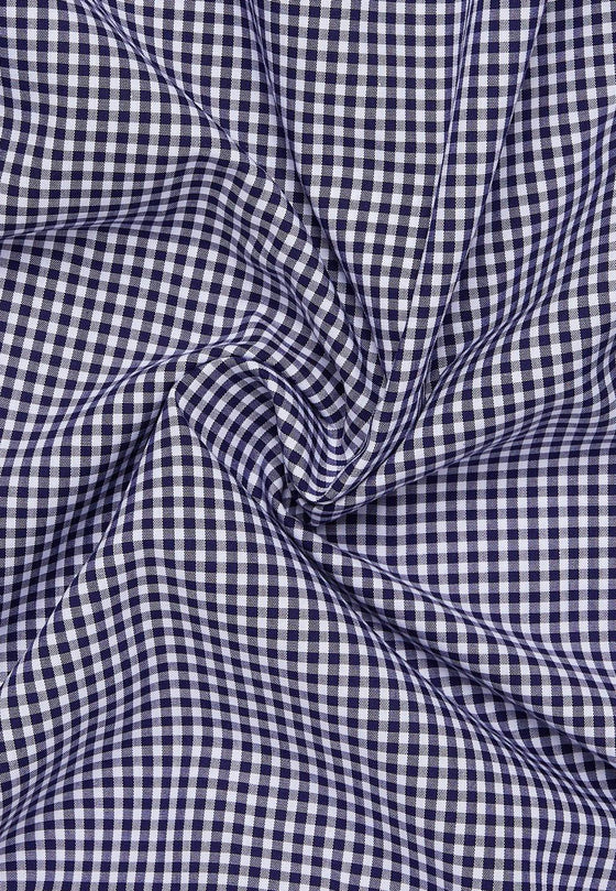 ETERNA - Chemise manches longues vichy Modern Fit - Marine/Blanc - LE CAPITAINE D'A BORD