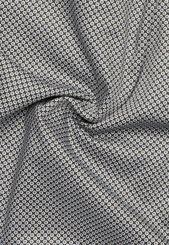 ETERNA - Chemise motifs manches longues Modern Fit - Marine/Beige - LE CAPITAINE D'A BORD