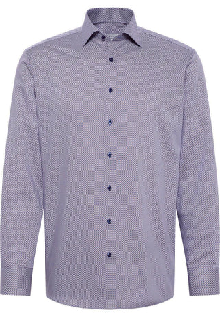 ETERNA - Chemise motifs manches longues Modern Fit - Marine/Rouge - LE CAPITAINE D'A BORD
