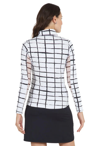 Ibkül - Cordova Print Long Sleeve Mock Neck Top – 10495 - LE CAPITAINE D'A BORD