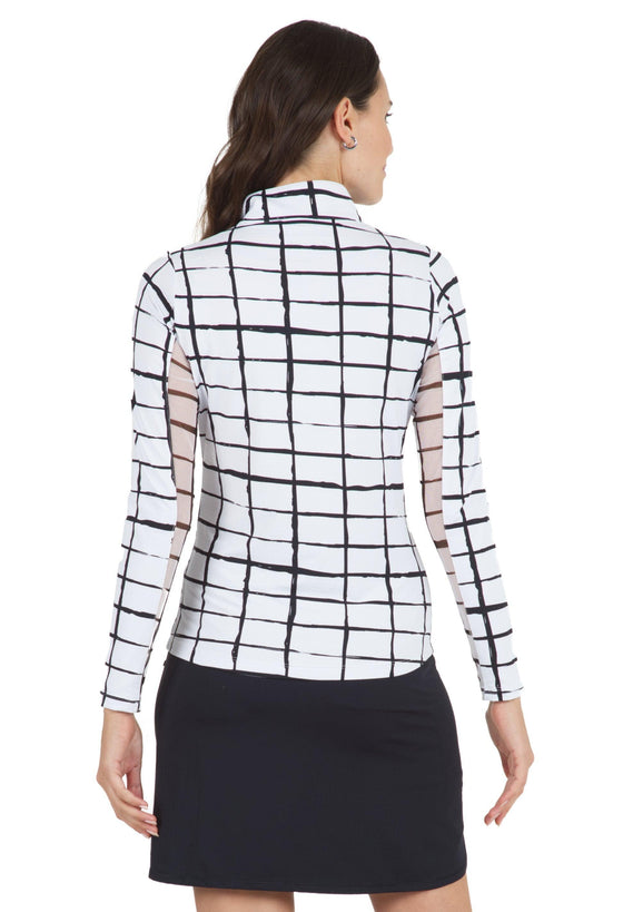 Ibkül - Cordova Print Long Sleeve Mock Neck Top – 10495 - LE CAPITAINE D'A BORD