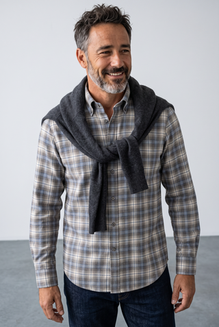 Paul & Shark - Chemise en flanelle de coton à motif à carreaux