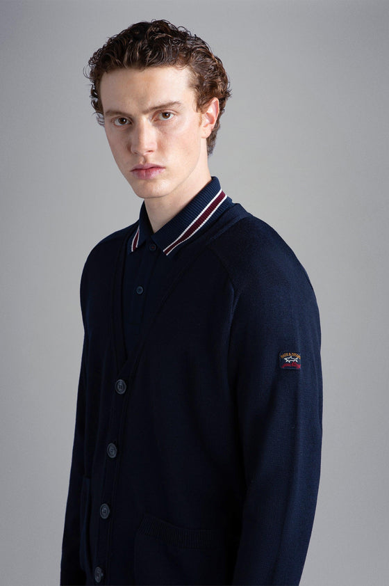 Paul & Shark - Cardigan à boutons de laine Cool Touch - LE CAPITAINE D'A BORD