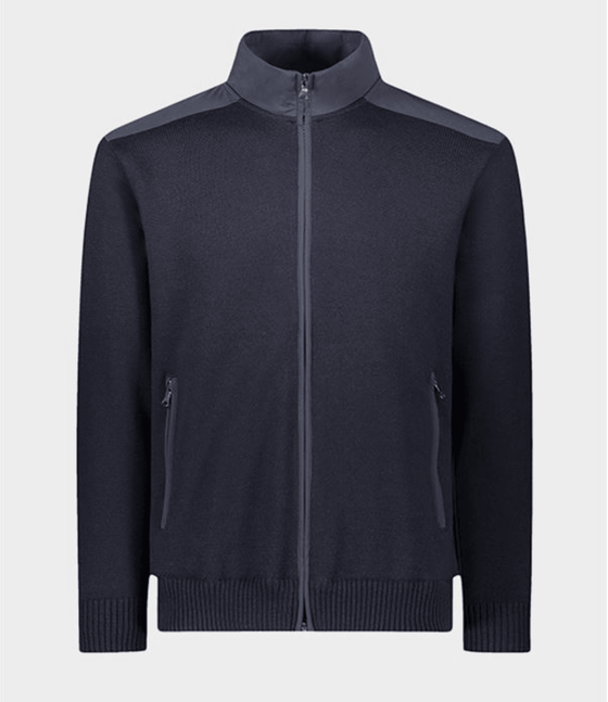 Paul & Shark - Cardigan zip de laine avec appliqués de nylon Typhoon - LE CAPITAINE D'A BORD