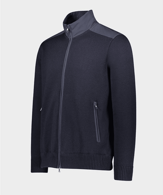 Paul & Shark - Cardigan zip de laine avec appliqués de nylon Typhoon - LE CAPITAINE D'A BORD