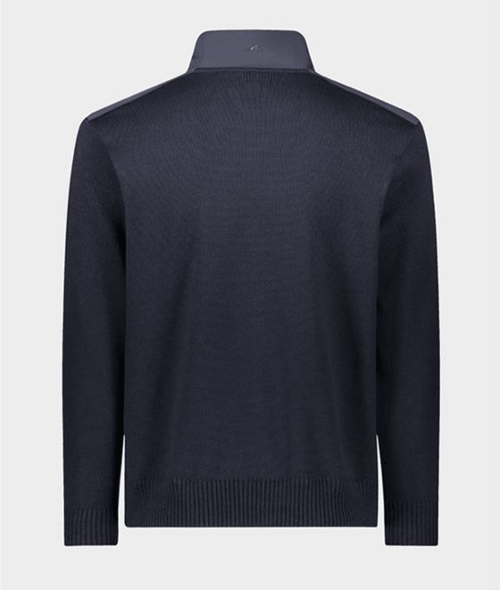 Paul & Shark - Cardigan zip de laine avec appliqués de nylon Typhoon - LE CAPITAINE D'A BORD