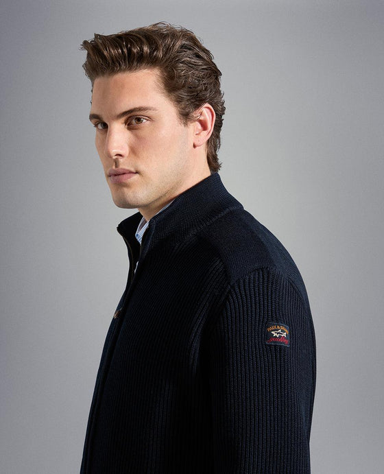 Paul & Shark - Cardigan zip de laine doublé - LE CAPITAINE D'A BORD