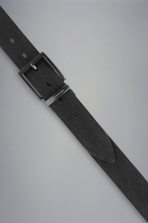 Paul & Shark - Ceinture de cuir uni reversible avec requins - LE CAPITAINE D'A BORD