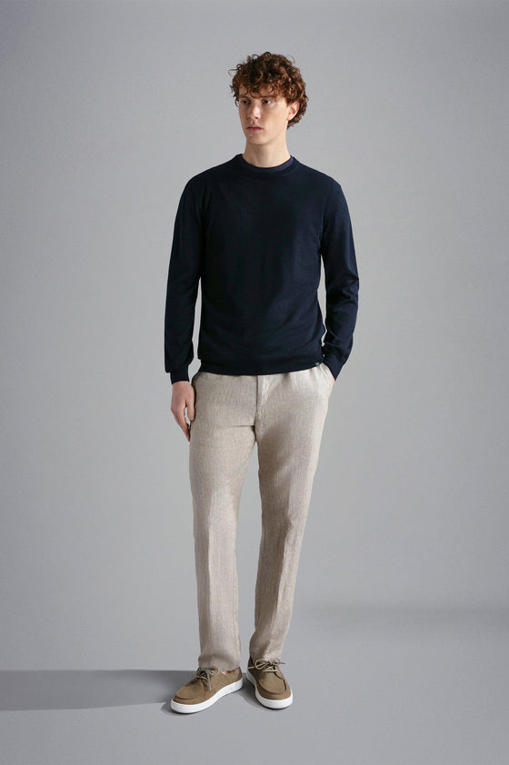 Paul & Shark - Chandail col rond de cachemire Riviera - LE CAPITAINE D'A BORD