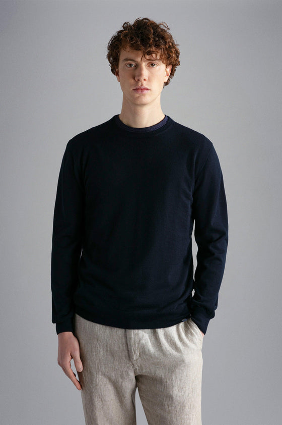 Paul & Shark - Chandail col rond de cachemire Riviera - LE CAPITAINE D'A BORD