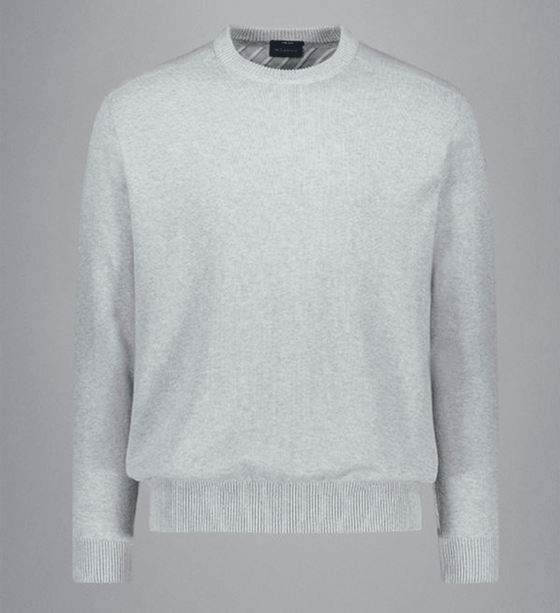 Paul & Shark - Chandail col rond de coton Fresco avec appliqués de lin aux épaules - LE CAPITAINE D'A BORD