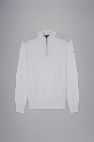 Paul & Shark - Chandail col zip de coton Fresco avec appliqués de lin - LE CAPITAINE D'A BORD