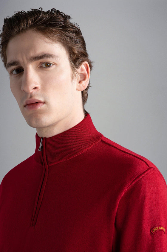 Paul & Shark - Chandail col zip de laine mérinos - LE CAPITAINE D'A BORD