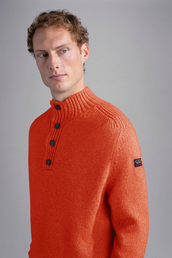 Paul & Shark - Chandail de laine col montant à boutons Fisherman - LE CAPITAINE D'A BORD